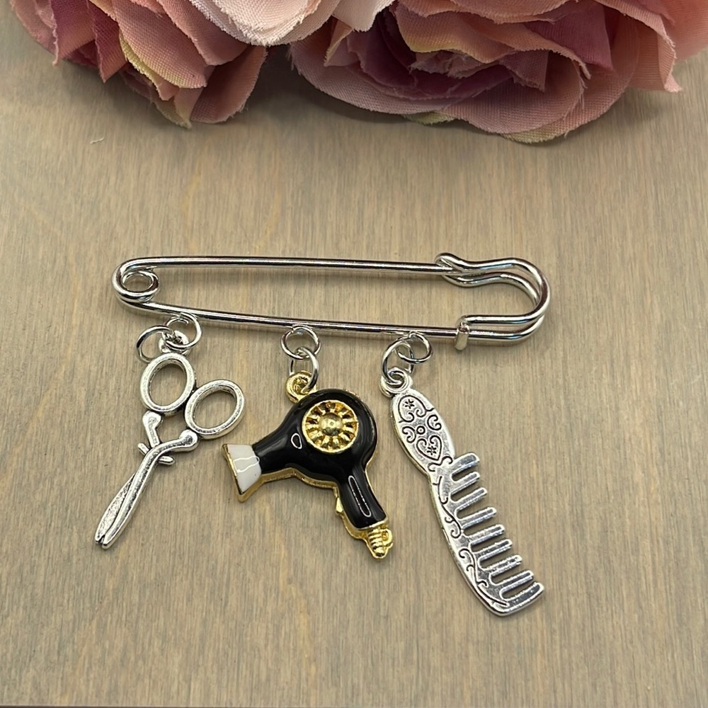 🌻  Hairdressing  Brooch Pin - Picture 3 of 5